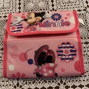 Disney Store Minnie Mouse Fold Out 7 In Cosmetic Case Hanging Organizer 4 Pocket